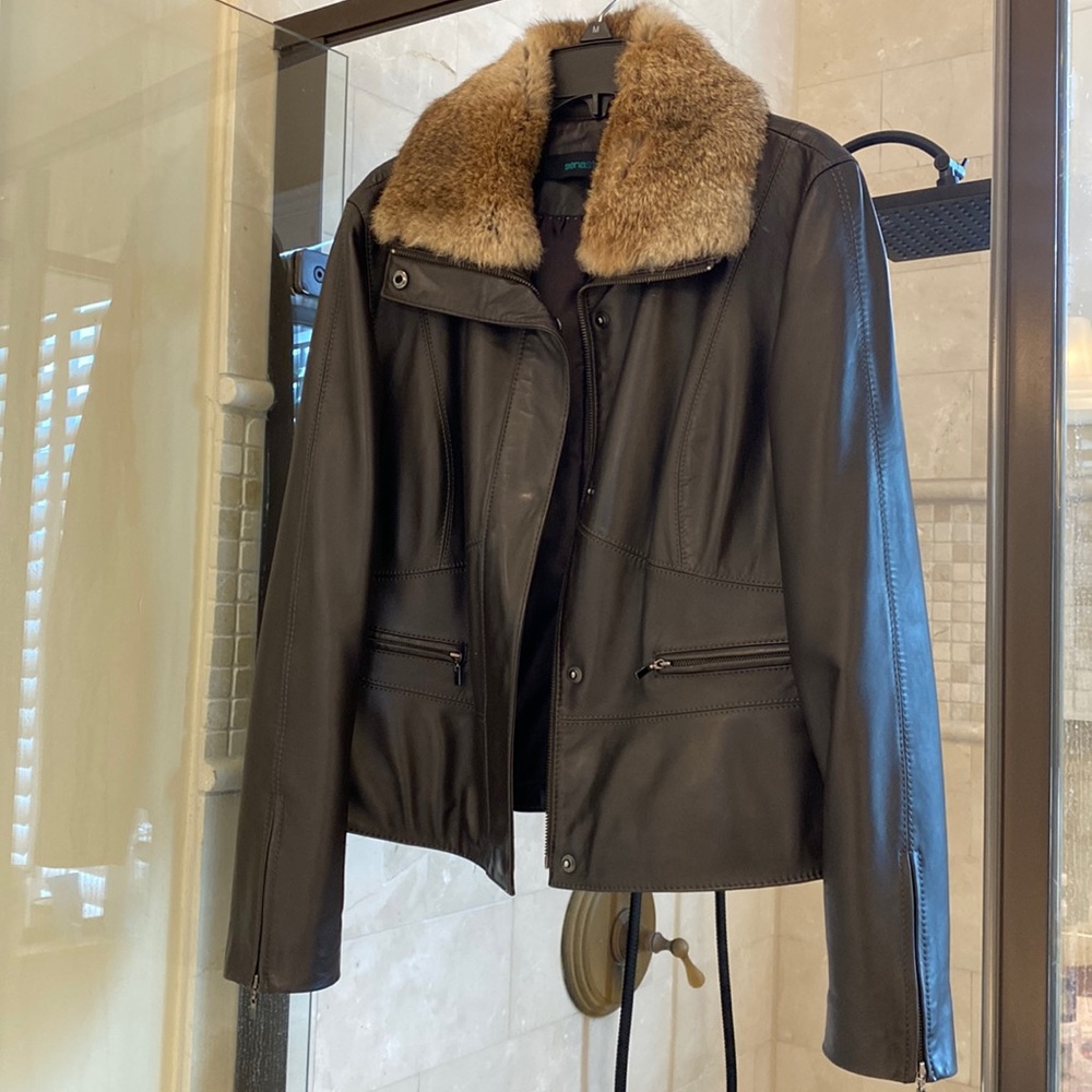 Siena Studio Leather Jacket with Rabbit Fur